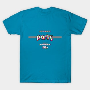 Party 1980 ColorGroove Retro-Rainbow-Tube nostalgia (wf) T-Shirt